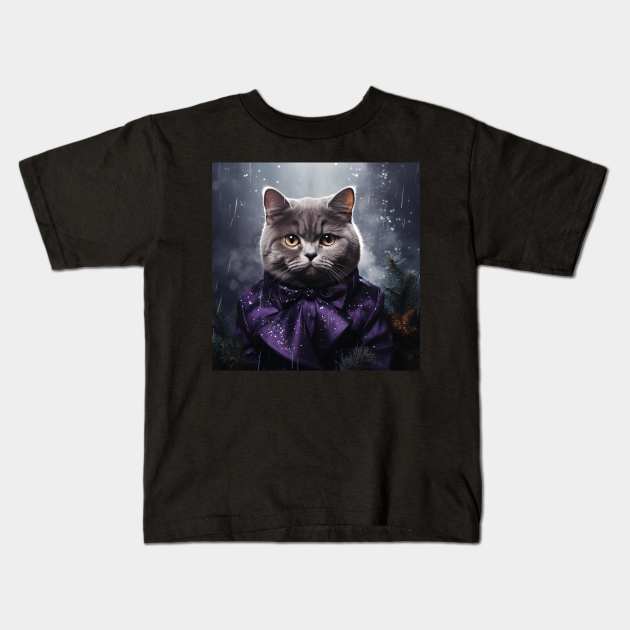 Modern British Shorthair Kids T-Shirt by Enchanted Reverie